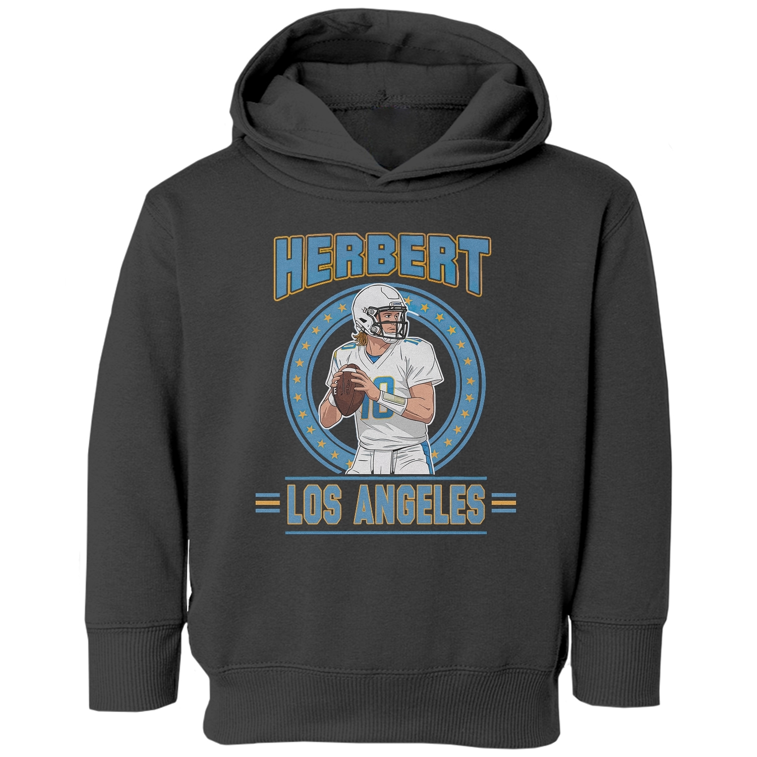 Justin Herbert Graphic - Los Angeles Fans Tribute Toddler Hooded Sweatshirt