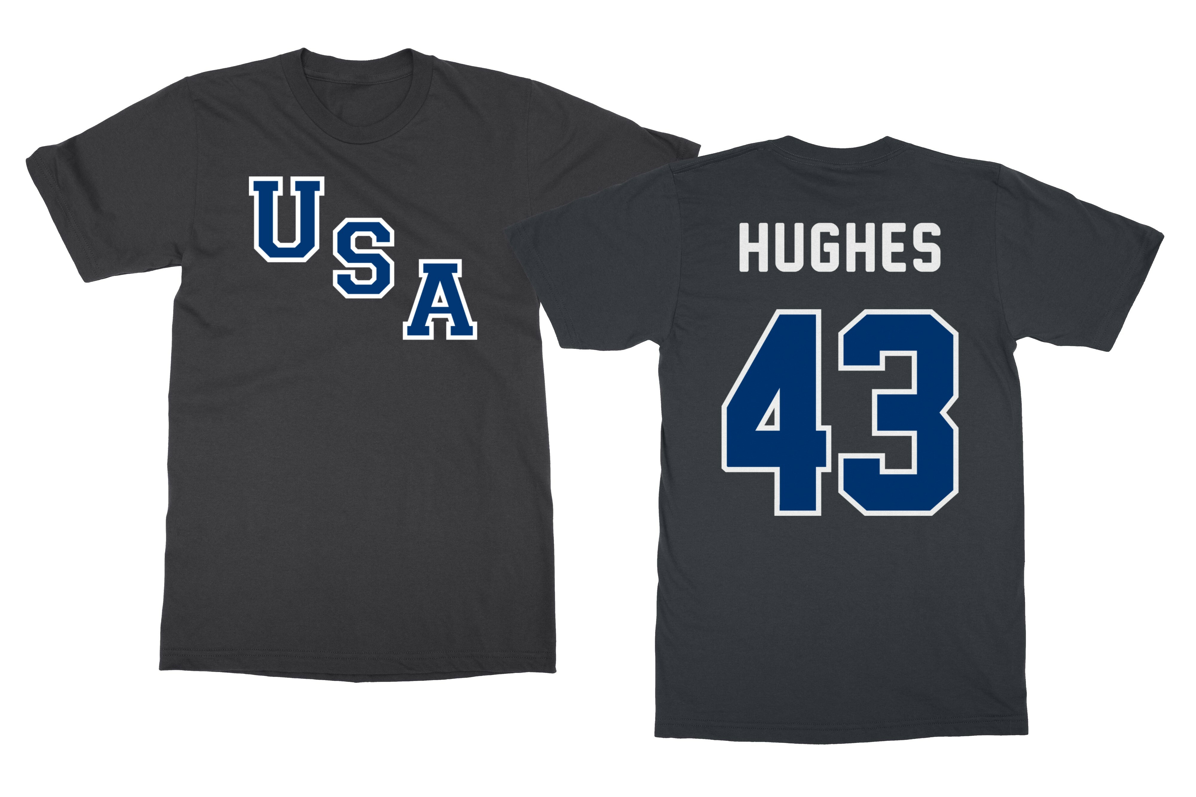 Quinn Hughes USA 43 Hockey Team Jersey Style Unisex T-Shirt