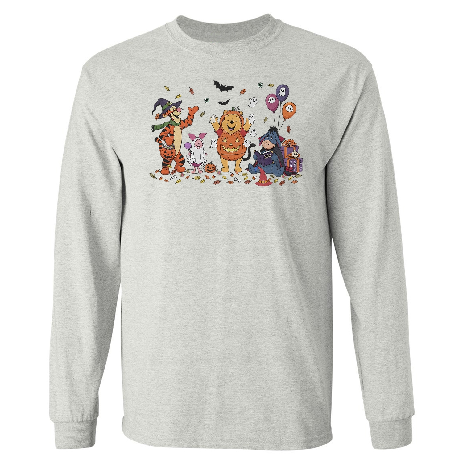 Spooky Path Animated Characters – Halloween Gift Long Sleeve T-Shirt
