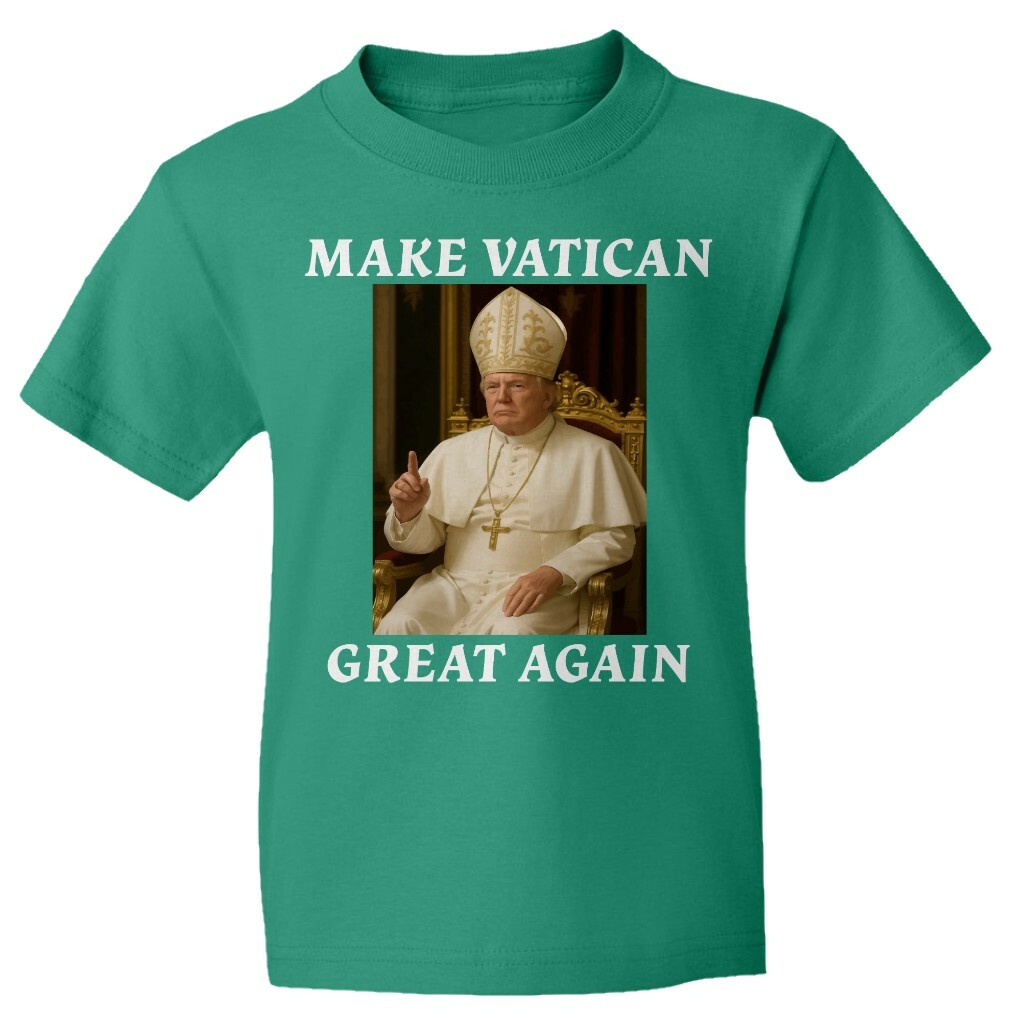 Make Vatican Great Again - Trump as Pope Funny Youth Unisex T-shirt - Picture 7 of 15
