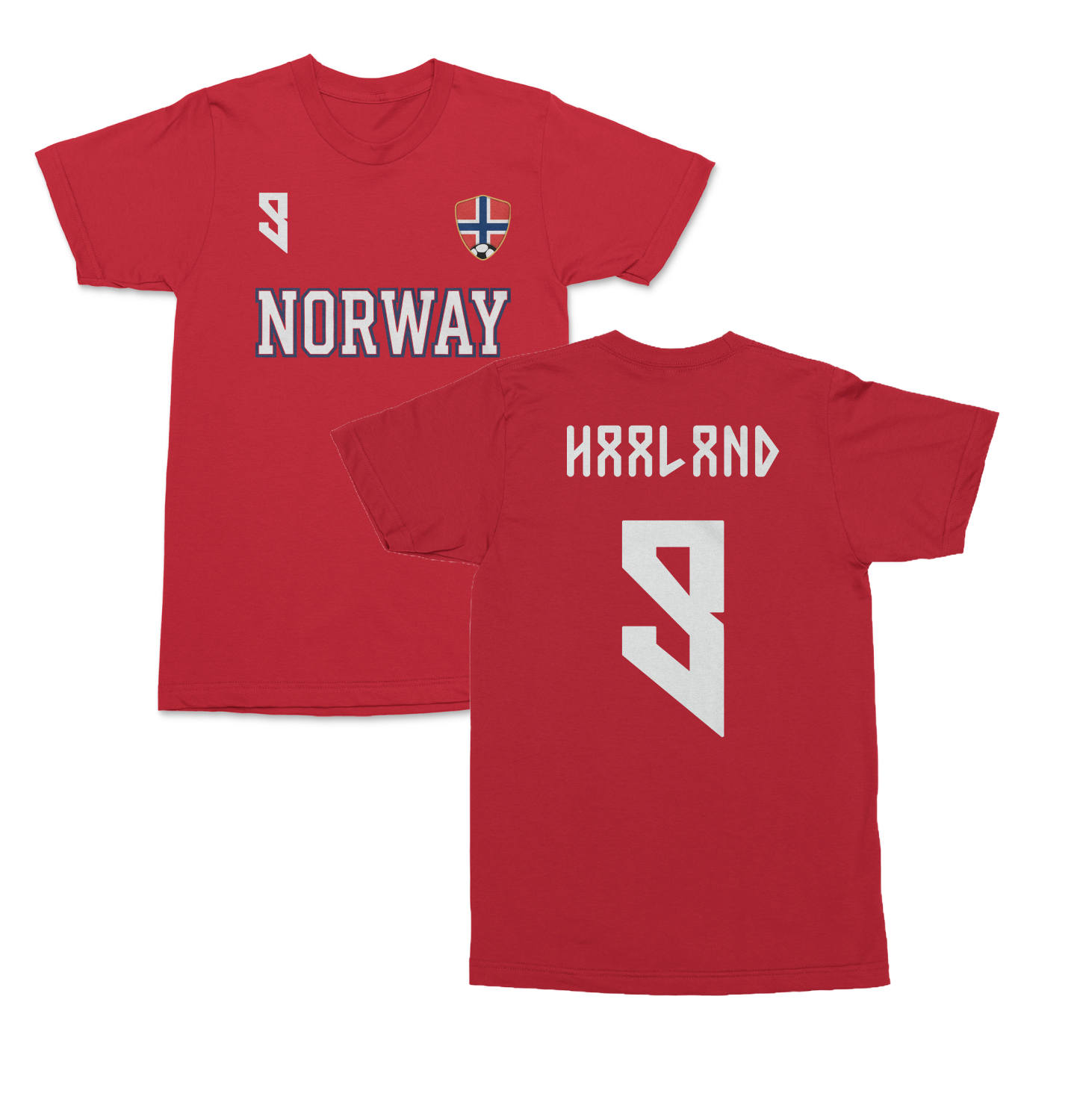 Norway Haaland 9 Inspired Soccer Jersey Style Unisex T-Shirt