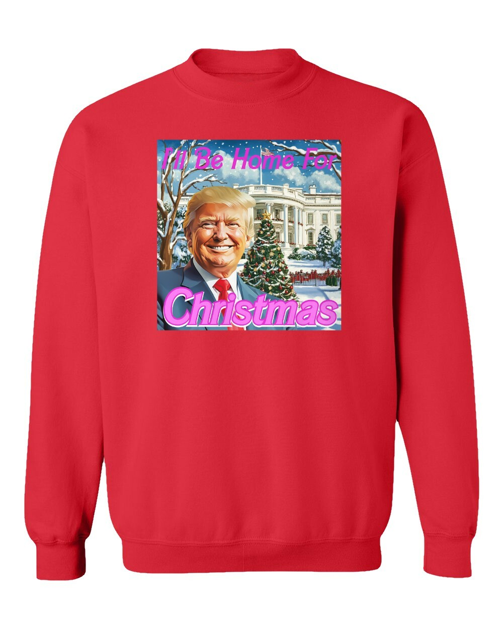 I'll Be Home For Christmas 2024 President Trump Unisex Crewneck Sweatshirt