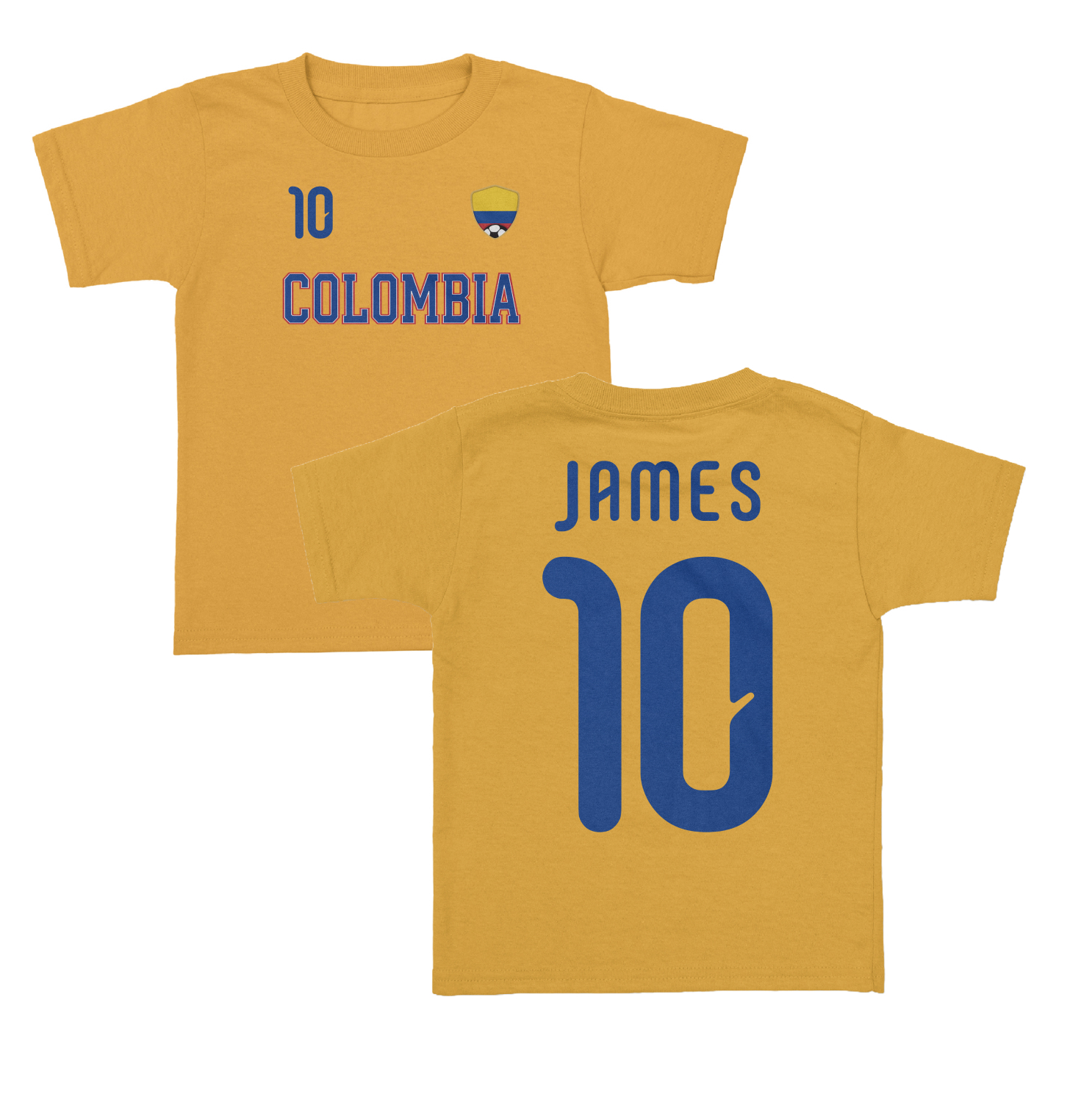 Colombia James 10 Soccer Inspired Jersey Style Toddler T-Shirt