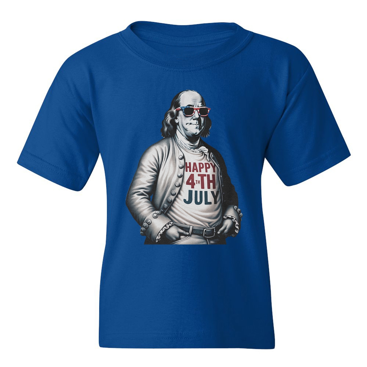 Franklin Happy 4th Of July Tribute - Independence Day Youth Unisex T-shirt - Picture 13 of 15