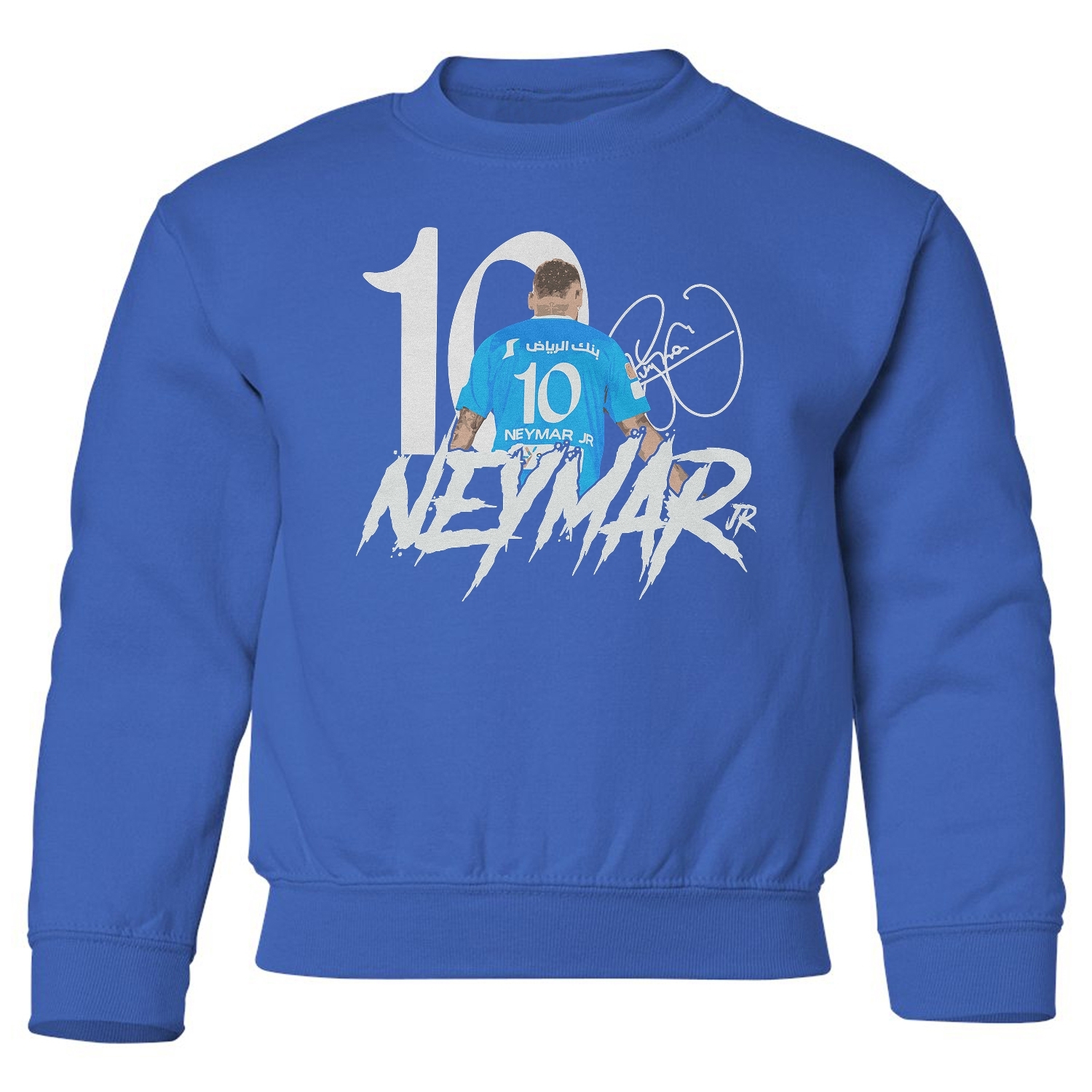 Neymar Jr. 10 Soccer Star - Saudi Arabia Tribute Youth Crewneck Sweatshirt - Picture 3 of 3