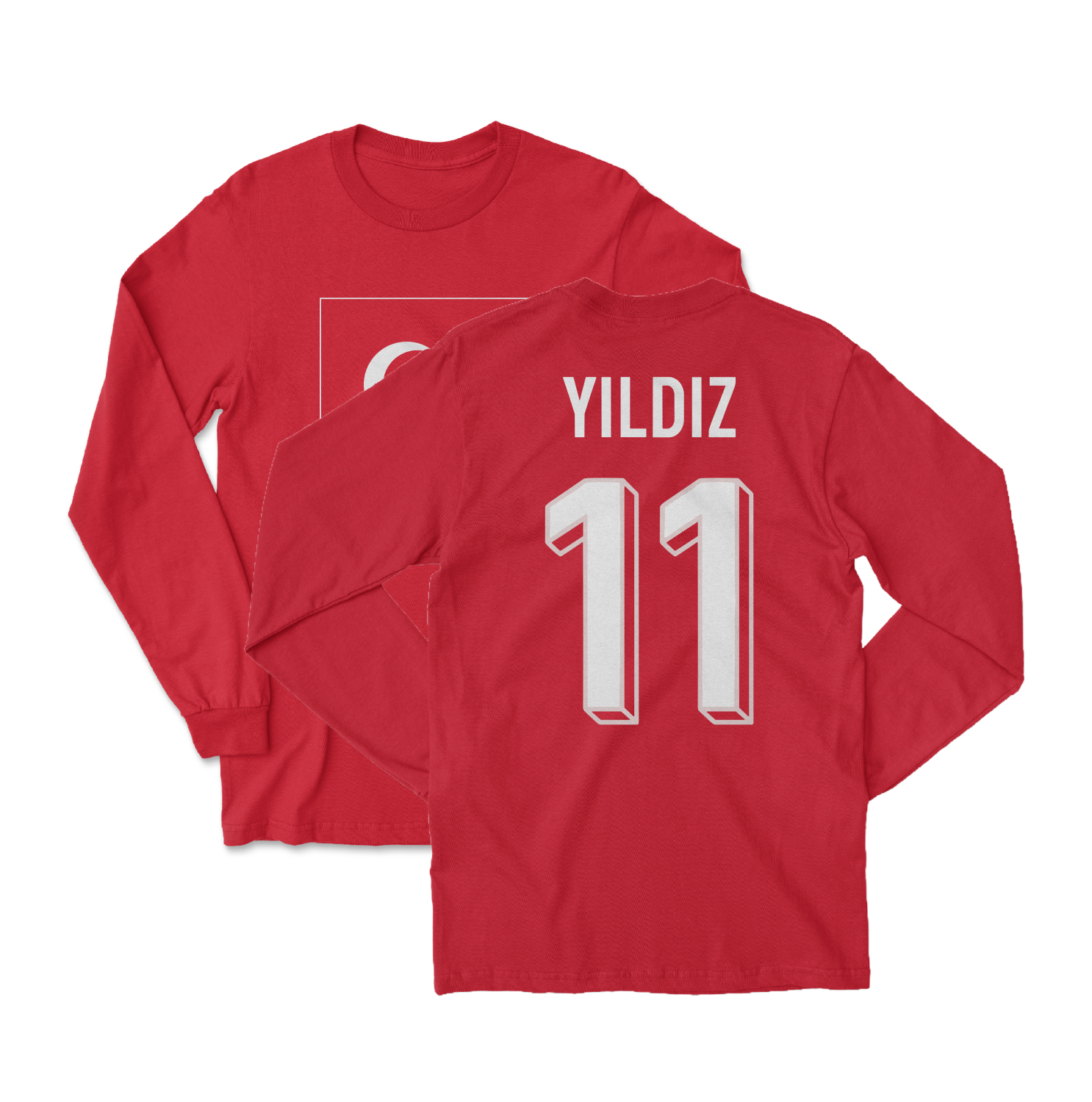 Turkiye 2026 Yildiz 11 Tribute Two-Sided Long Sleeve T-Shirt