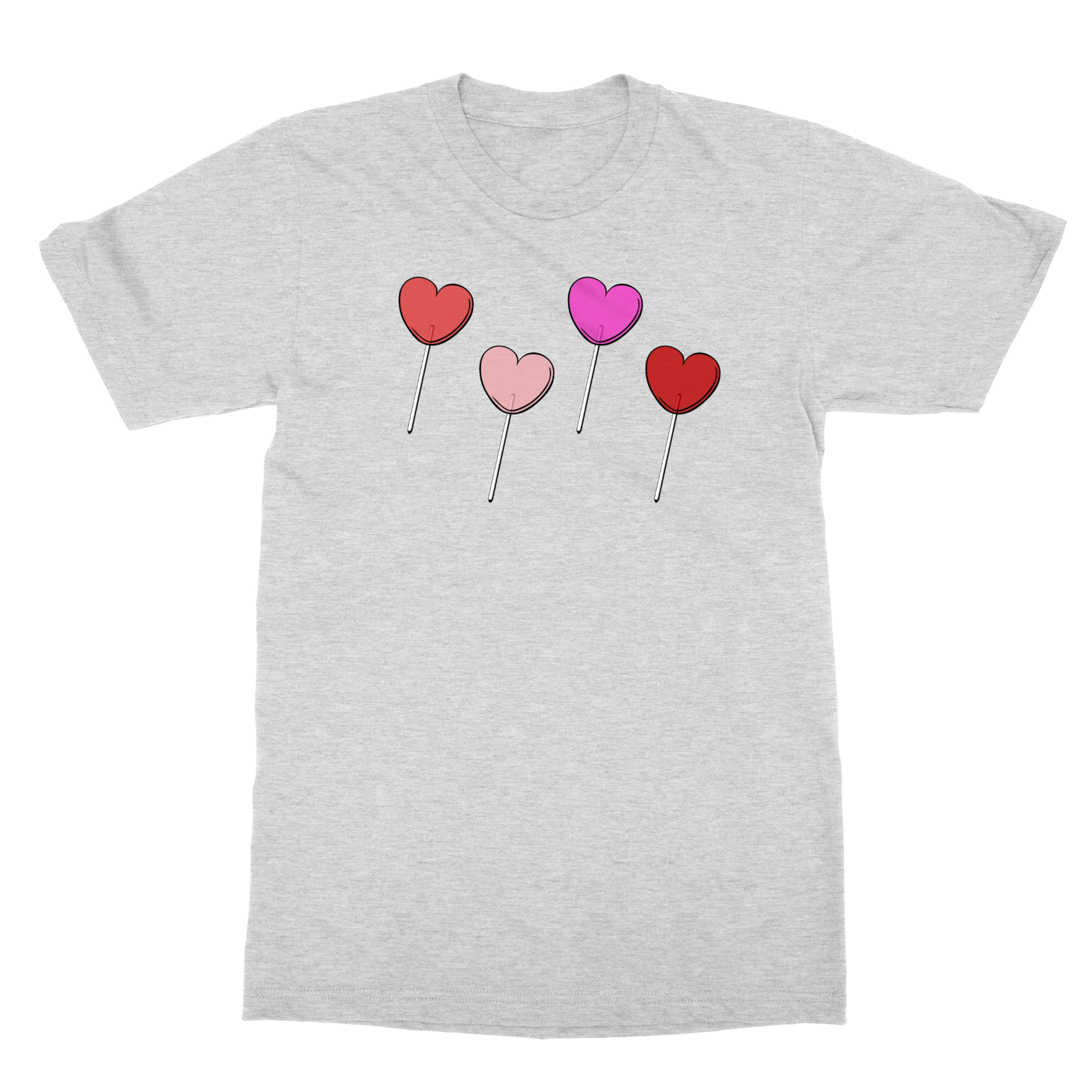 Heart Lollipops Tee – Romantic Valentines Day Gift Unisex T-Shirt