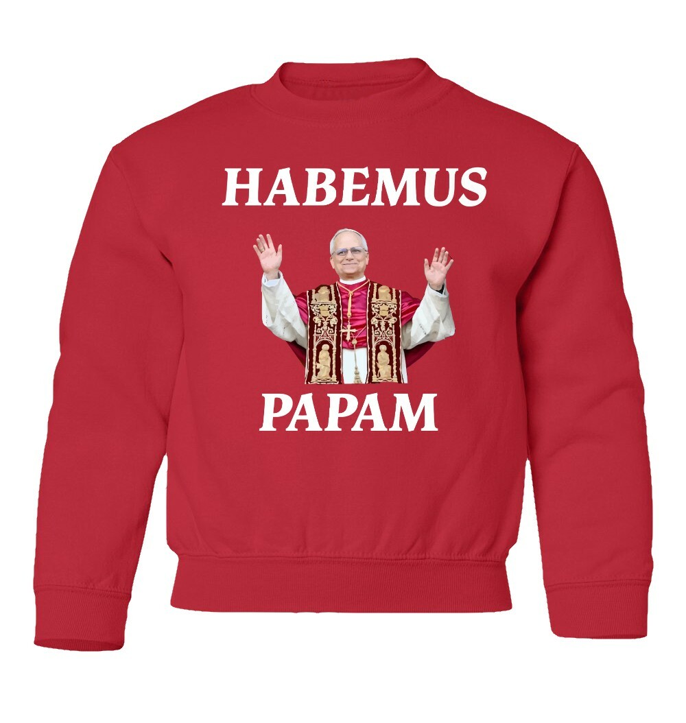 Habemus Papam – Pope Leo XIV Prevost Tribute Youth Crewneck Sweatshirt - Picture 7 of 9