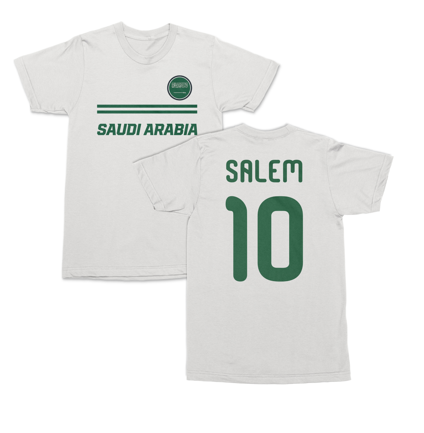 Saudi Soccer Fans Salem 10 Jersey Style Unisex T-Shirt