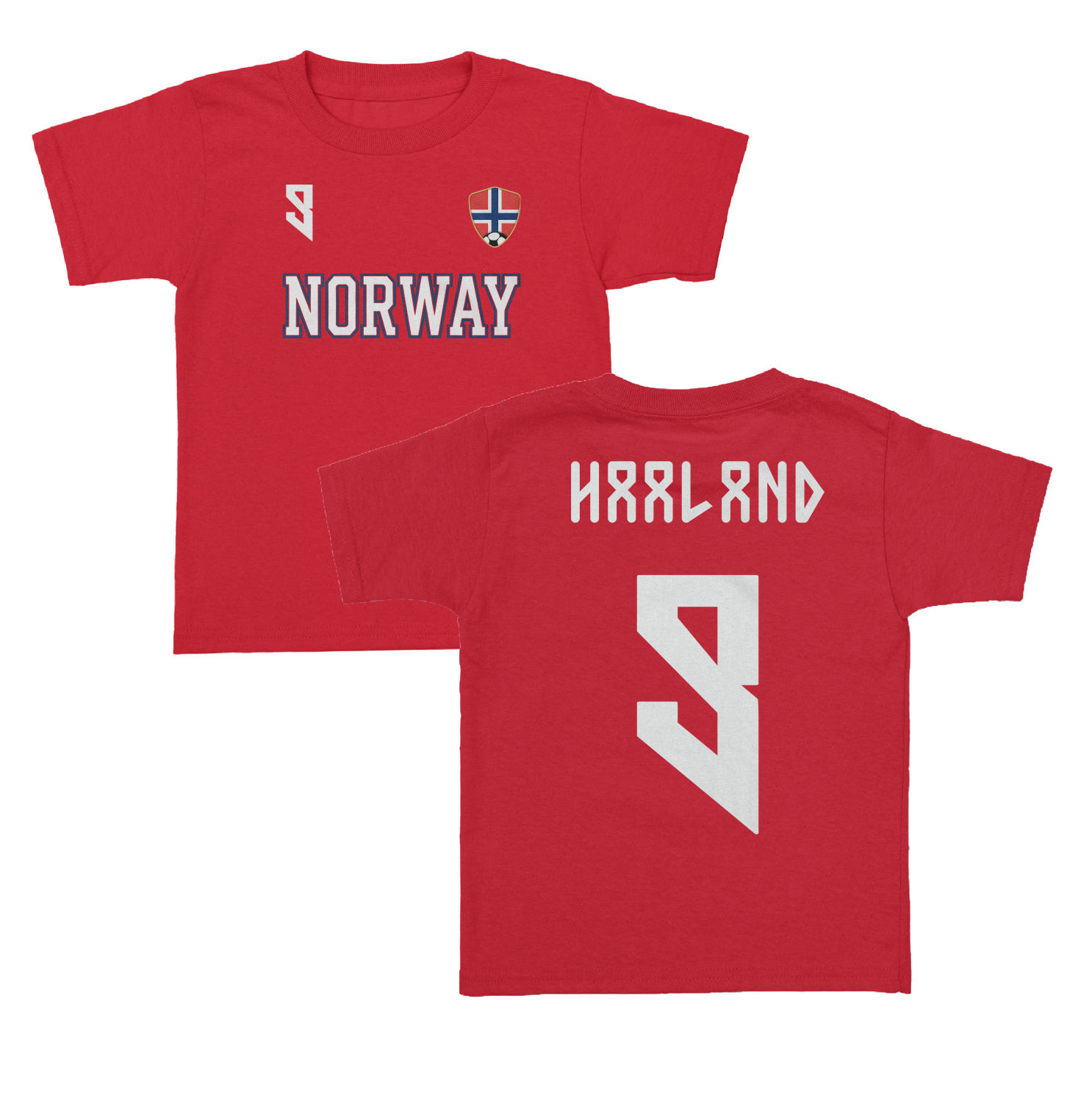 Norway Haaland 9 Inspired Soccer Jersey Style Toddler T-Shirt