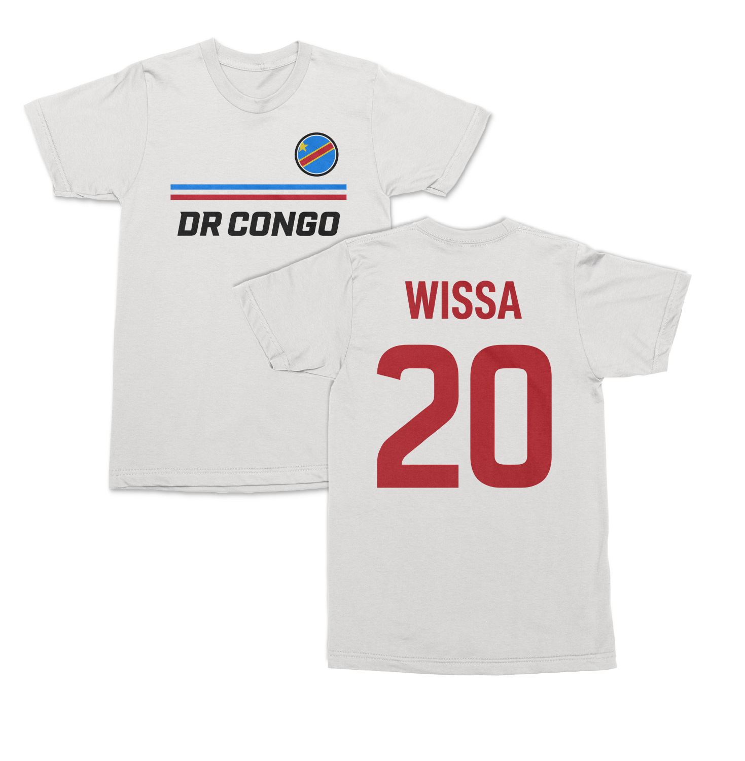 Congo Soccer Fans Wissa 20 Jersey Style 2-Sided Unisex T-Shirt