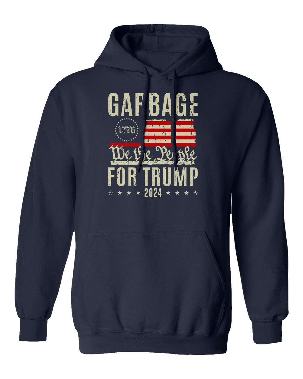 Garbage For Trump We The People 2024 USA Elections Unisex Hooded Sweatshirt