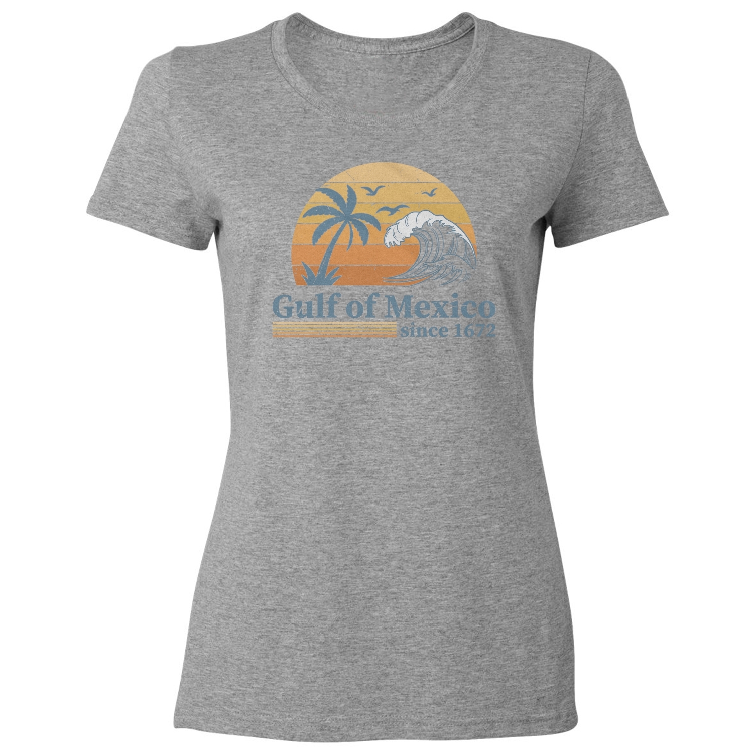Gulf Of Mexico Since 1672 Retro Tee - Vintage Beach Ladies' Crewneck T-Shirt