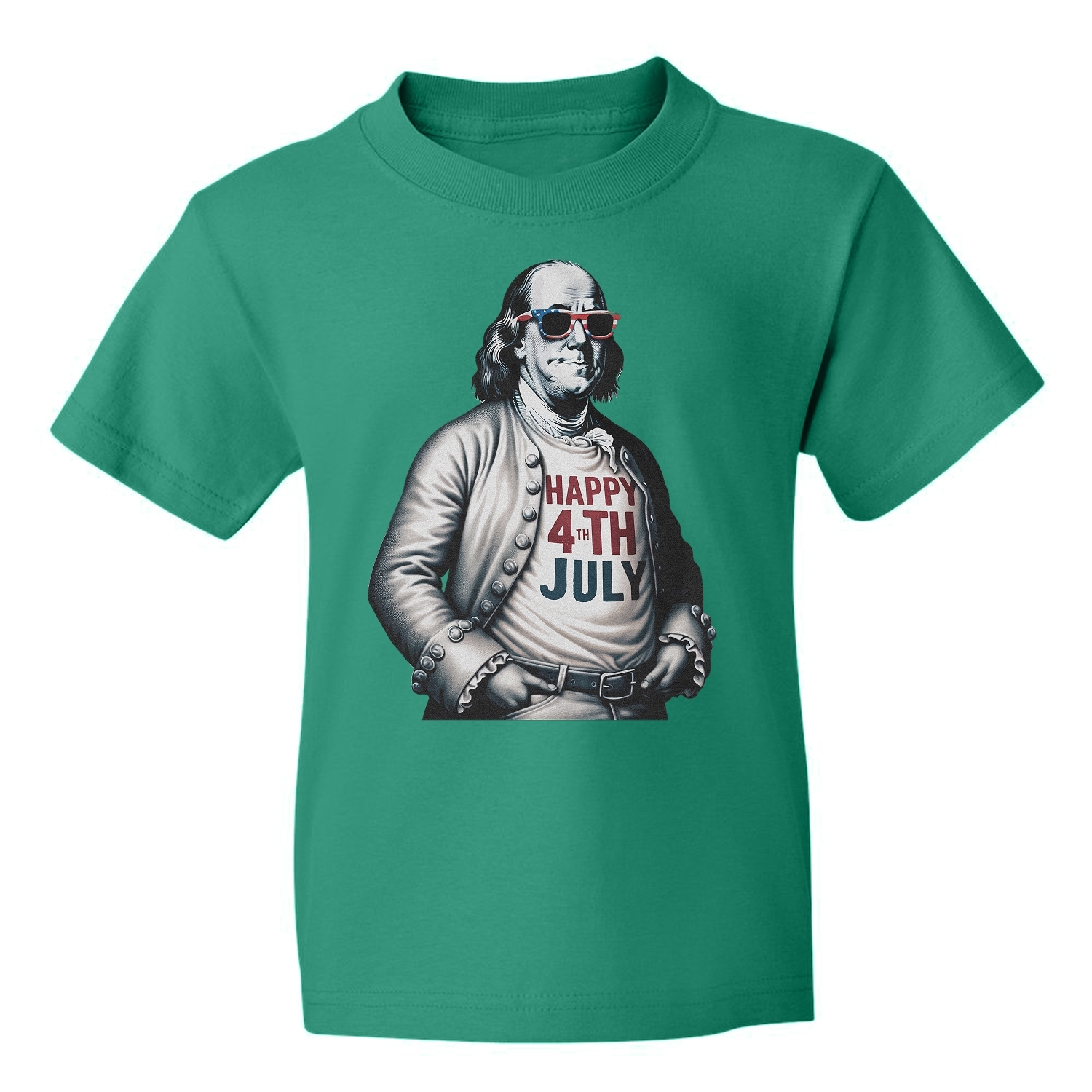 Franklin Happy 4th Of July Tribute - Independence Day Youth Unisex T-shirt - Picture 7 of 15