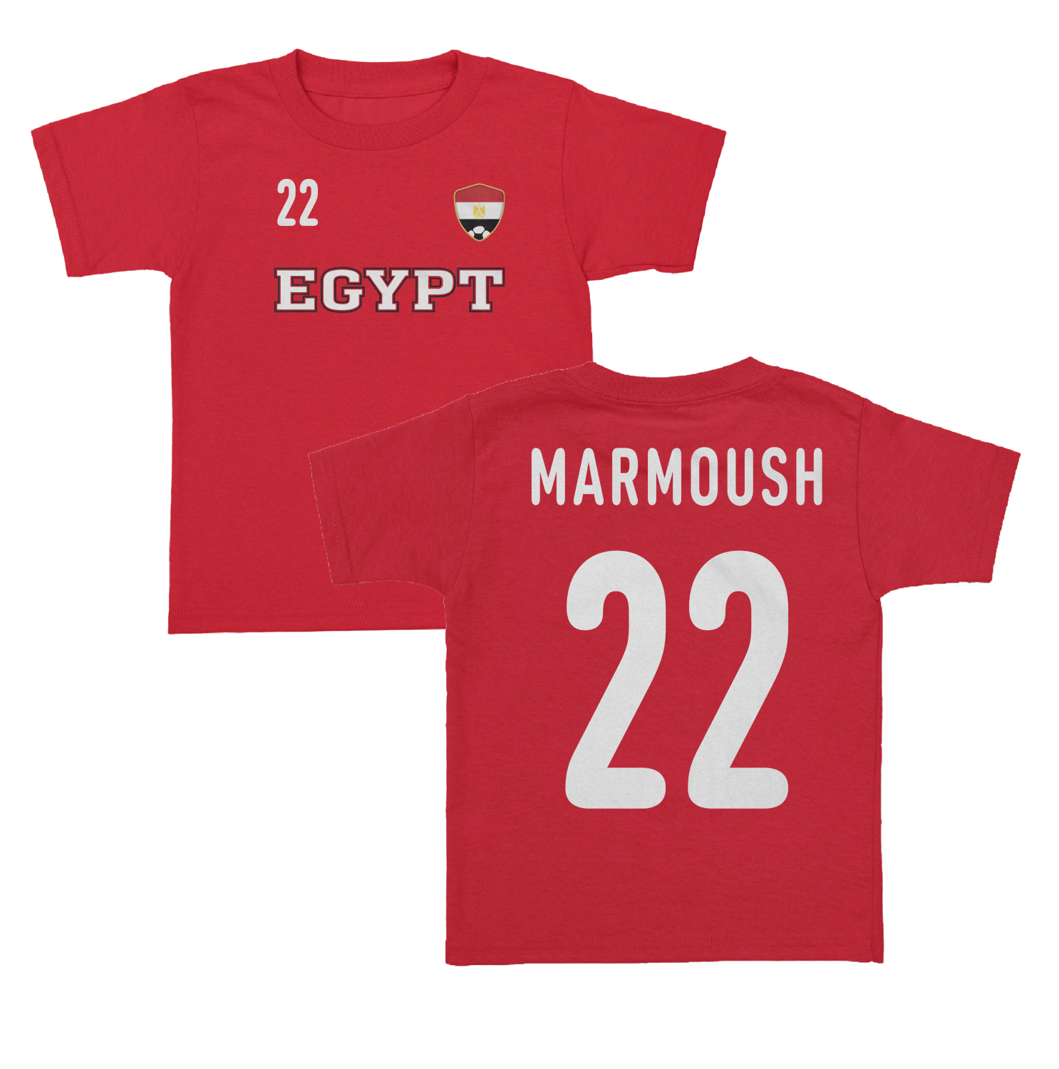 Egypt Marmoush 22 Inspired Soccer Jersey Style 2-Side Toddler T-Shirt