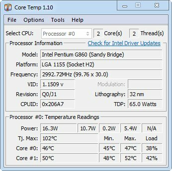 Core Temp 1.20.1 + Portable