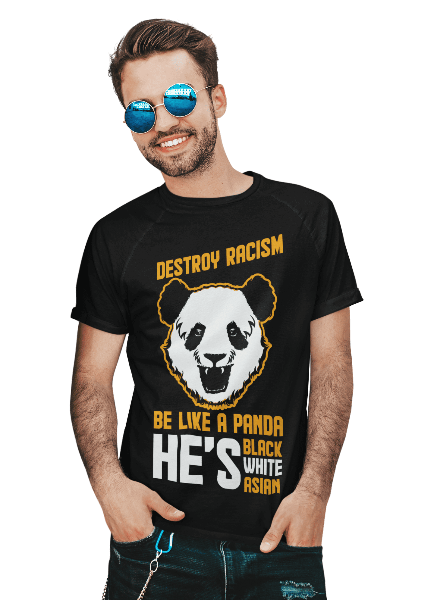 kaos destroy racism be like a panda