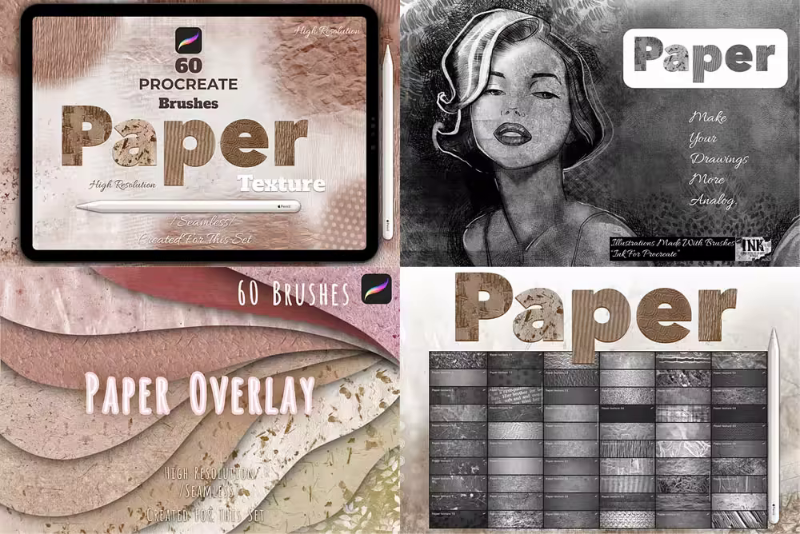 Paper Texture 60 Procreate Brushes – (148 MB) Paper Texture 60 Procreate Brushes – (148 MB)
