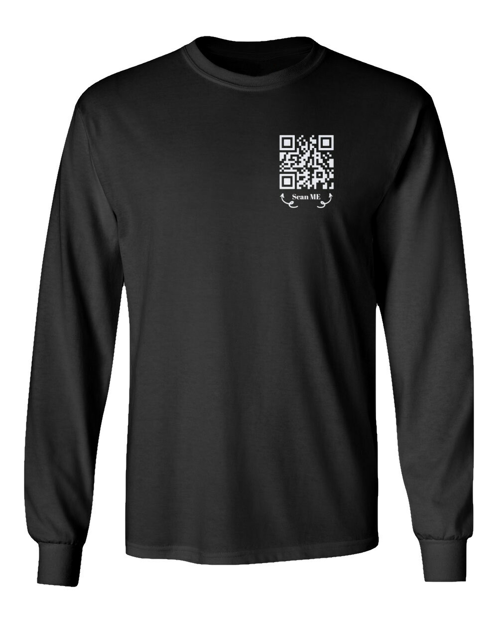 Funny FU QR Code Scan Me QR Code Joke Funny Humor Long Sleeve Tshirt