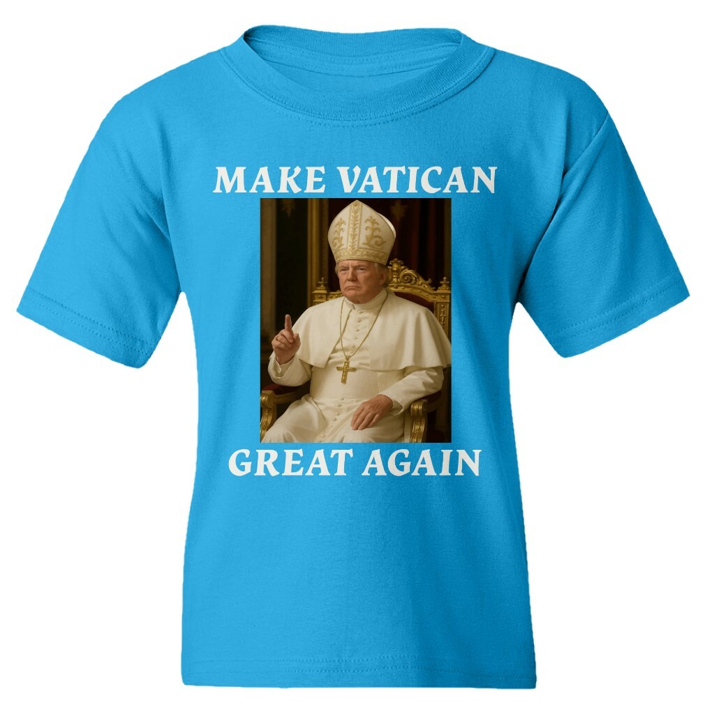 Make Vatican Great Again - Trump as Pope Funny Youth Unisex T-shirt - Picture 14 of 15