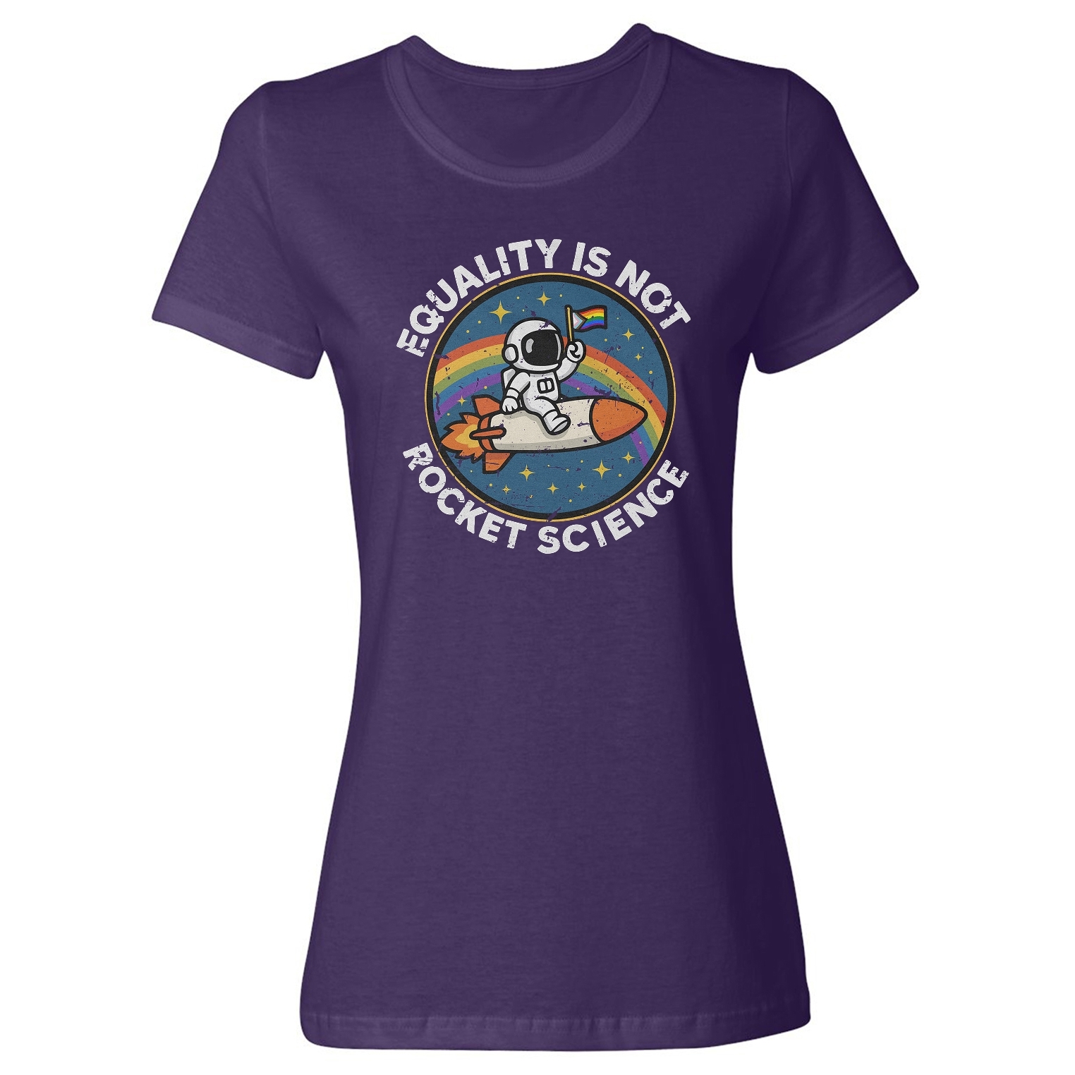 Equality Is Not Rocket Science - LGBTQ Pride Month Ladies' Crewneck T-Shirt - Picture 6 of 8