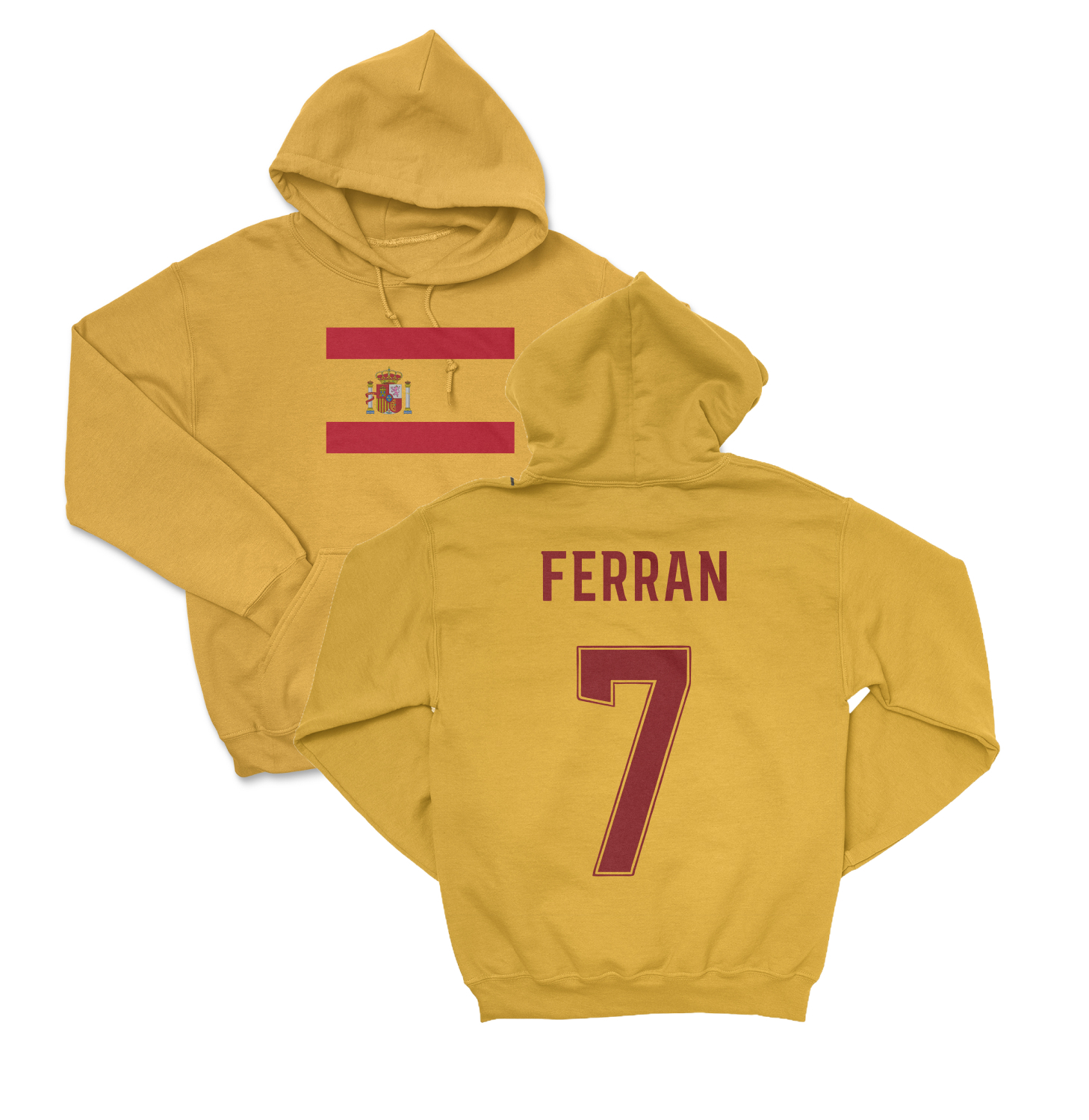 Spain Soccer Pride Ferran 7 Two-Sided Tribute Unisex Hooded Sweatshirt