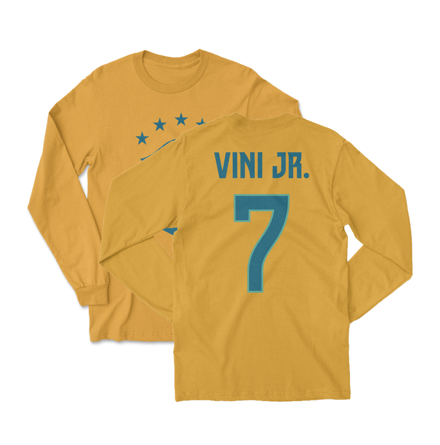 Brazil 2026 Tribute Vini Jr. 7 Two-Sided Jersey-Style Long Sleeve T-Shirt