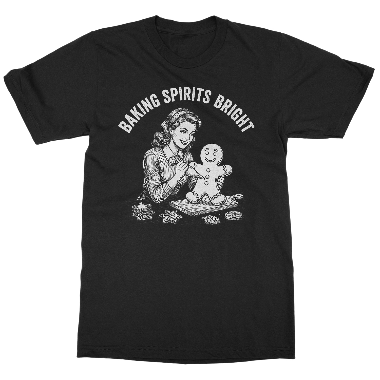 Baking Spirits Bright – Funny Santa Xmas Parody Unisex T-Shirt