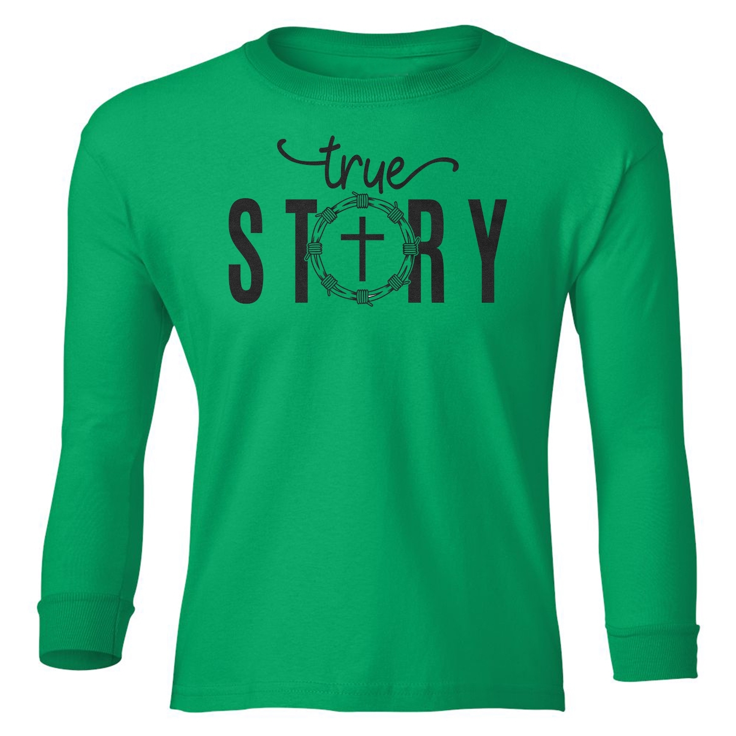 True Story - Jesus Resurrection Easter Christian Youth Long Sleeve T-Shirt - Picture 6 of 11