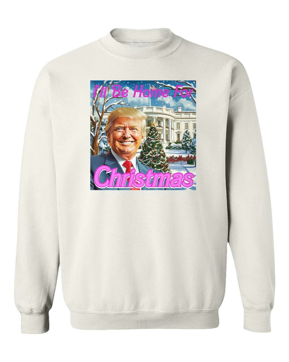 I'll Be Home For Christmas 2024 President Trump Unisex Crewneck Sweatshirt