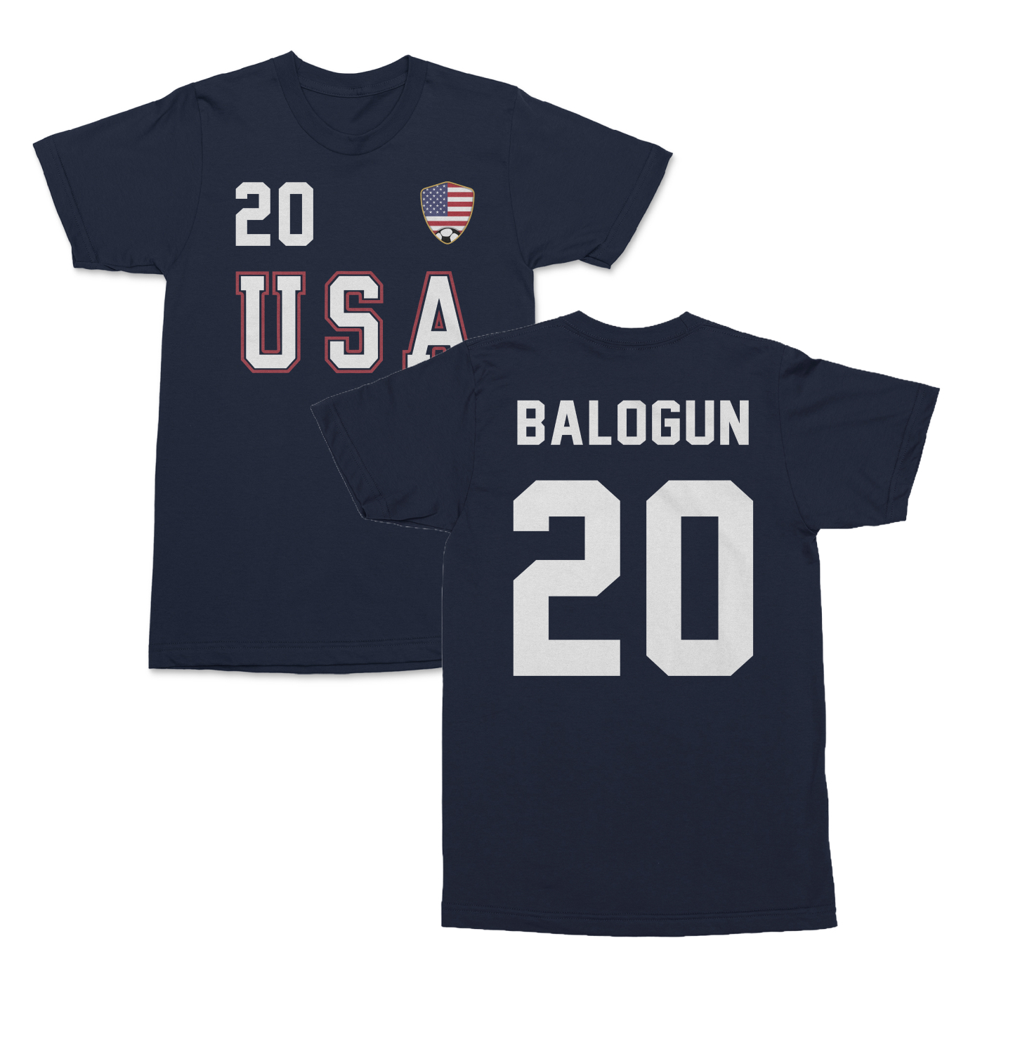 USA Balogun 20 Soccer Inspired Jersey Style 2-Side Unisex T-Shirt