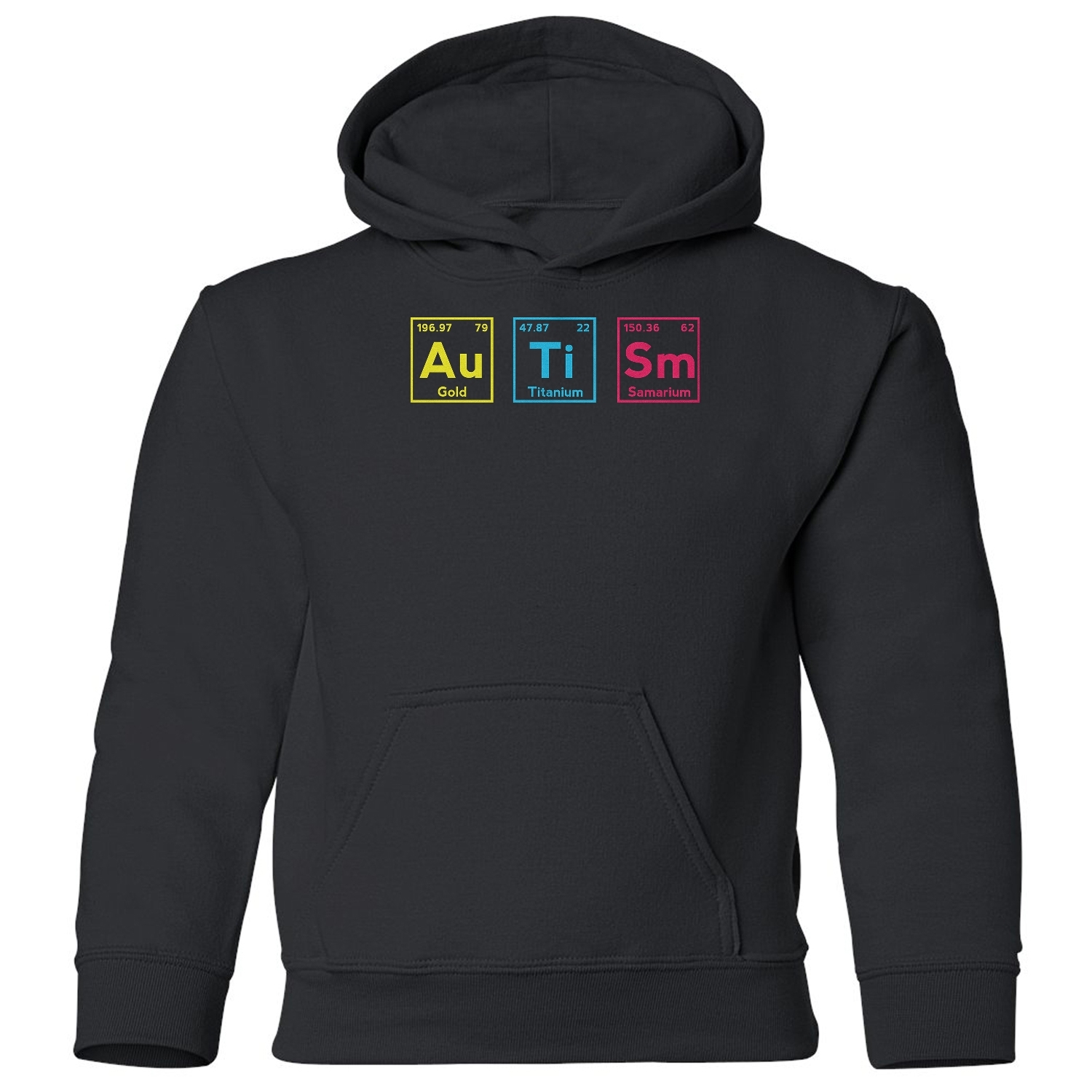 Autism Awareness Elements - Periodic Table Design Youth Hooded Sweatshirt - Picture 3 of 10