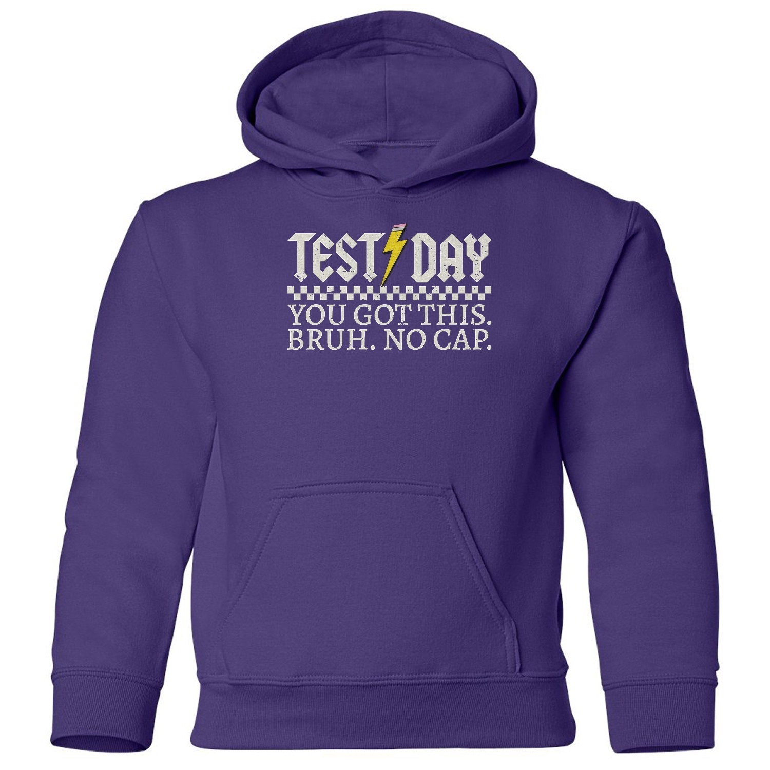 Test Day You Got This Bruh No Cap - Funny Teacher Youth Hooded Sweatshirt - Picture 8 of 10