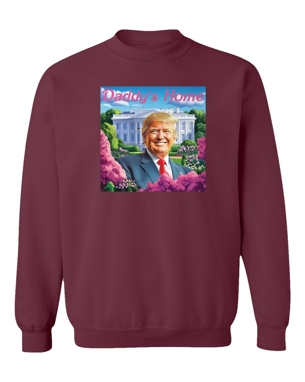 Daddys Home President Trump 2024 USA Elections Unisex Crewneck Sweatshirt