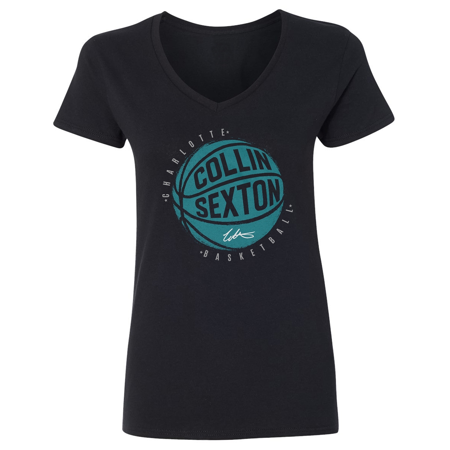 Collin Sexton Charlotte Fans Tribute - Basketball Fan Ladies' V-Neck Tshirt - Picture 2 of 3