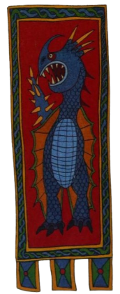 A stylized banner portraying Stormfly.