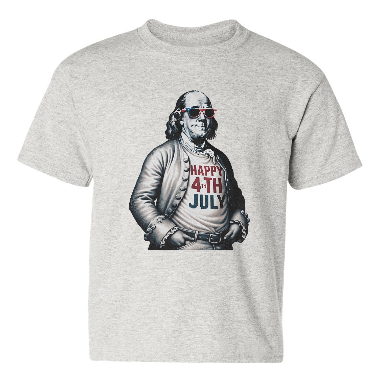 Franklin Happy 4th Of July Tribute - Independence Day Youth Unisex T-shirt - Picture 2 of 15
