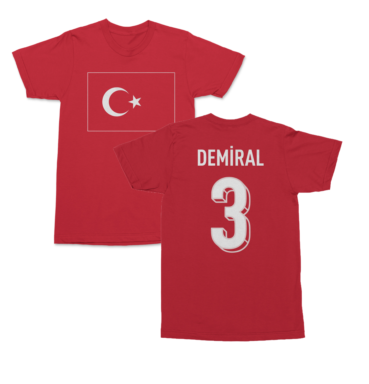 Turkiye Pride Demiral 3 Two-Sided Jersey Style Unisex T-Shirt
