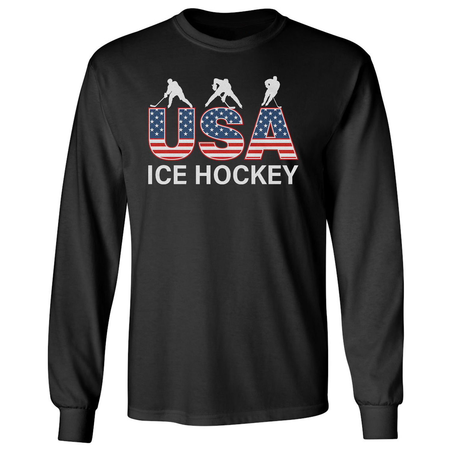 Usa Winter Sports – Ice Hockey Team Tribute Long Sleeve T-Shirt