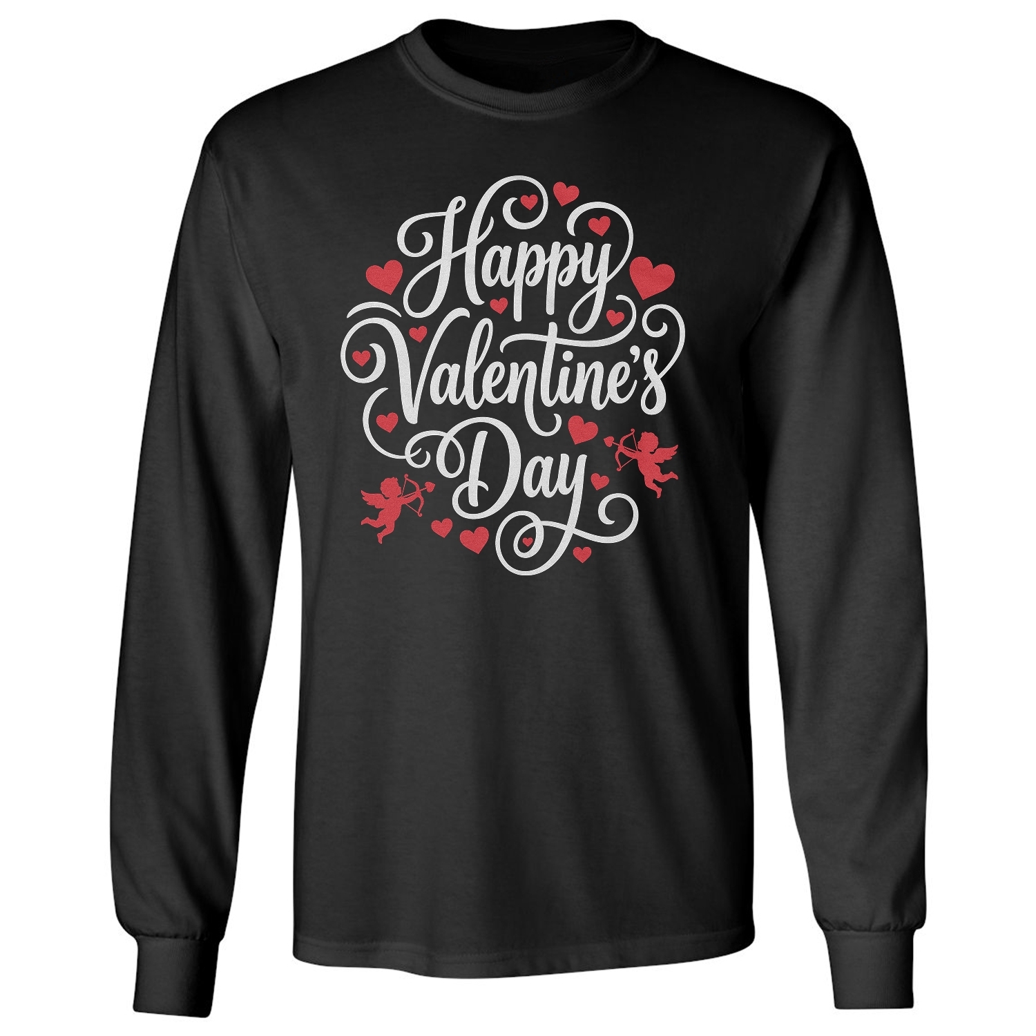 Happy Valentine&rsquo;s Day – Love Message Hearts Long Sleeve T-Shirt