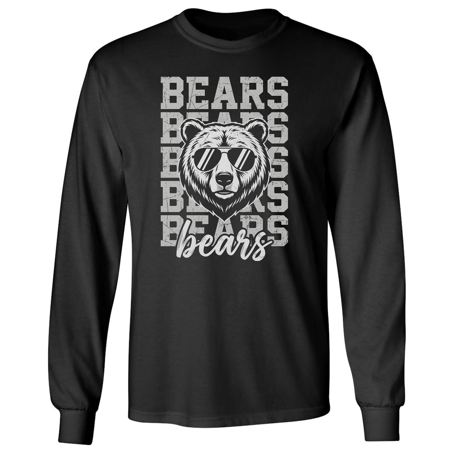 Bear Inspired Stacked Graphic – Chicago Fans Tribute Long Sleeve T-Shirt
