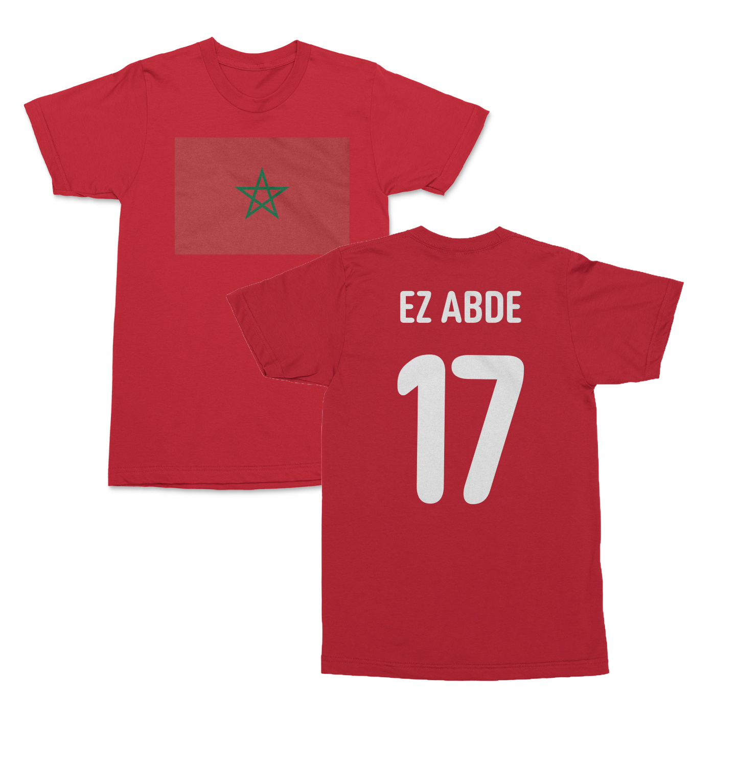 Morocco Pride Ez Abde 17 Two-Sided Jersey Style Unisex T-Shirt