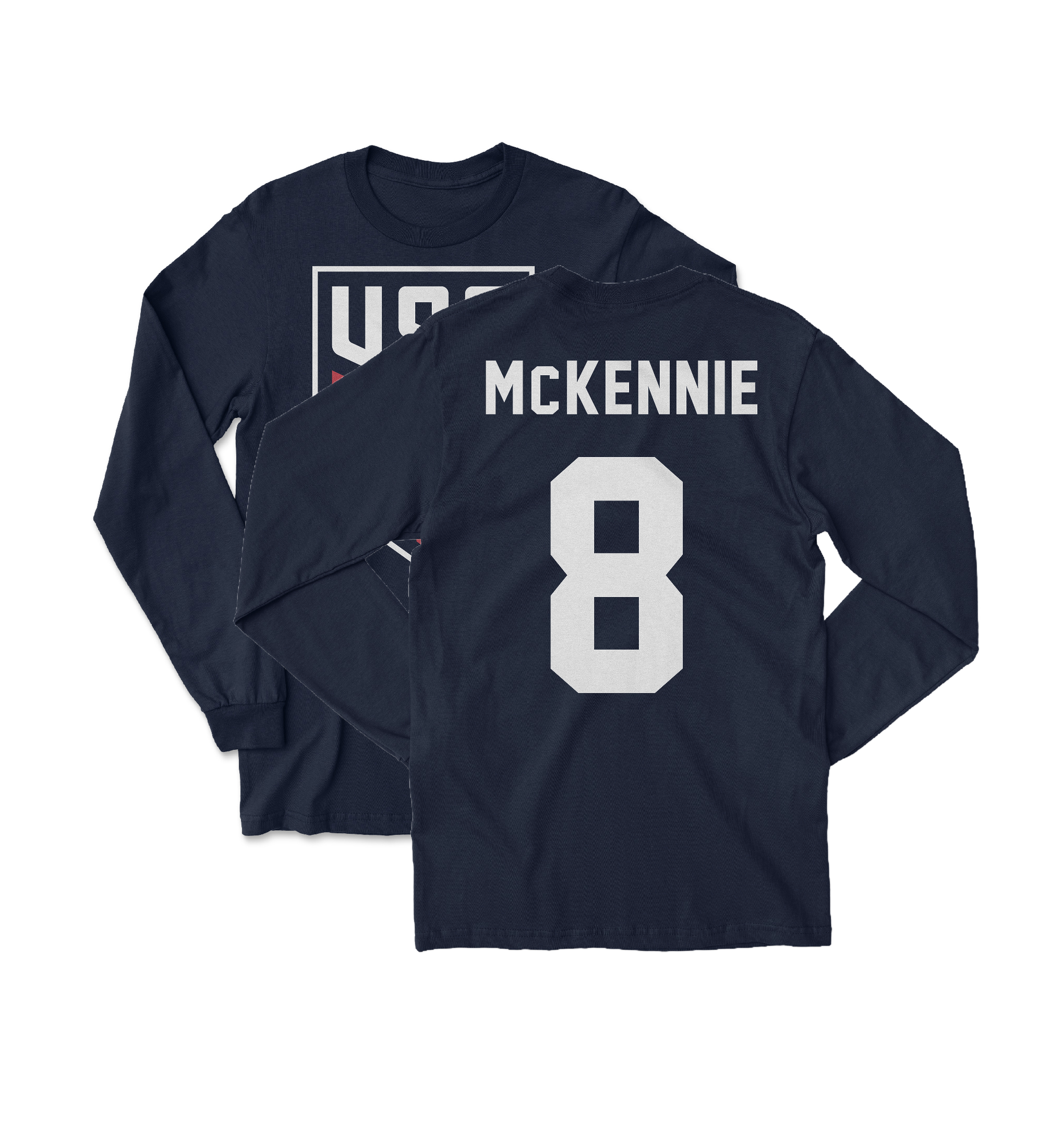 McKennie Inspired 8 – USA Tribute 2 Side Soccer Long Sleeve T-Shirt