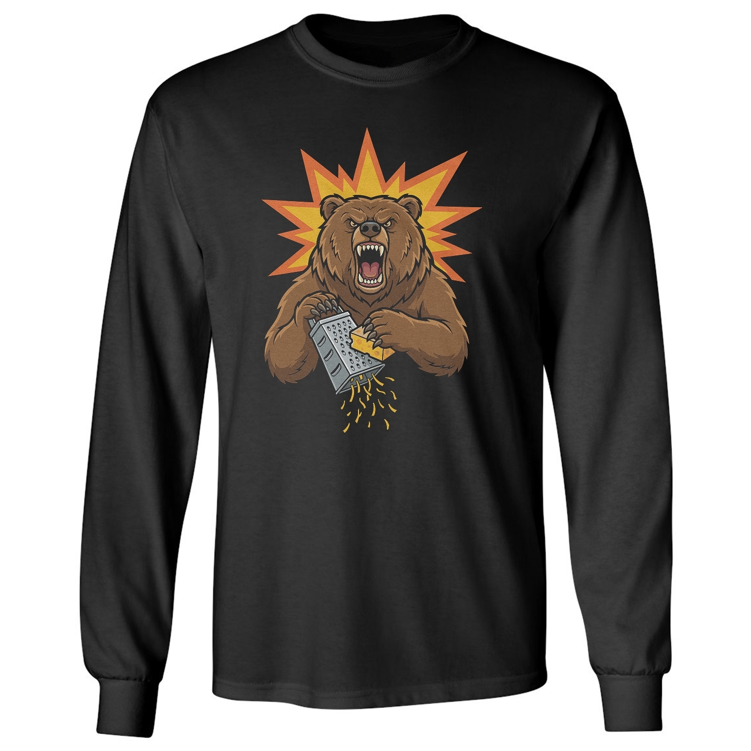 Bear Grating Cheese Inspired – Funny Chicago Tribute Long Sleeve T-Shirt