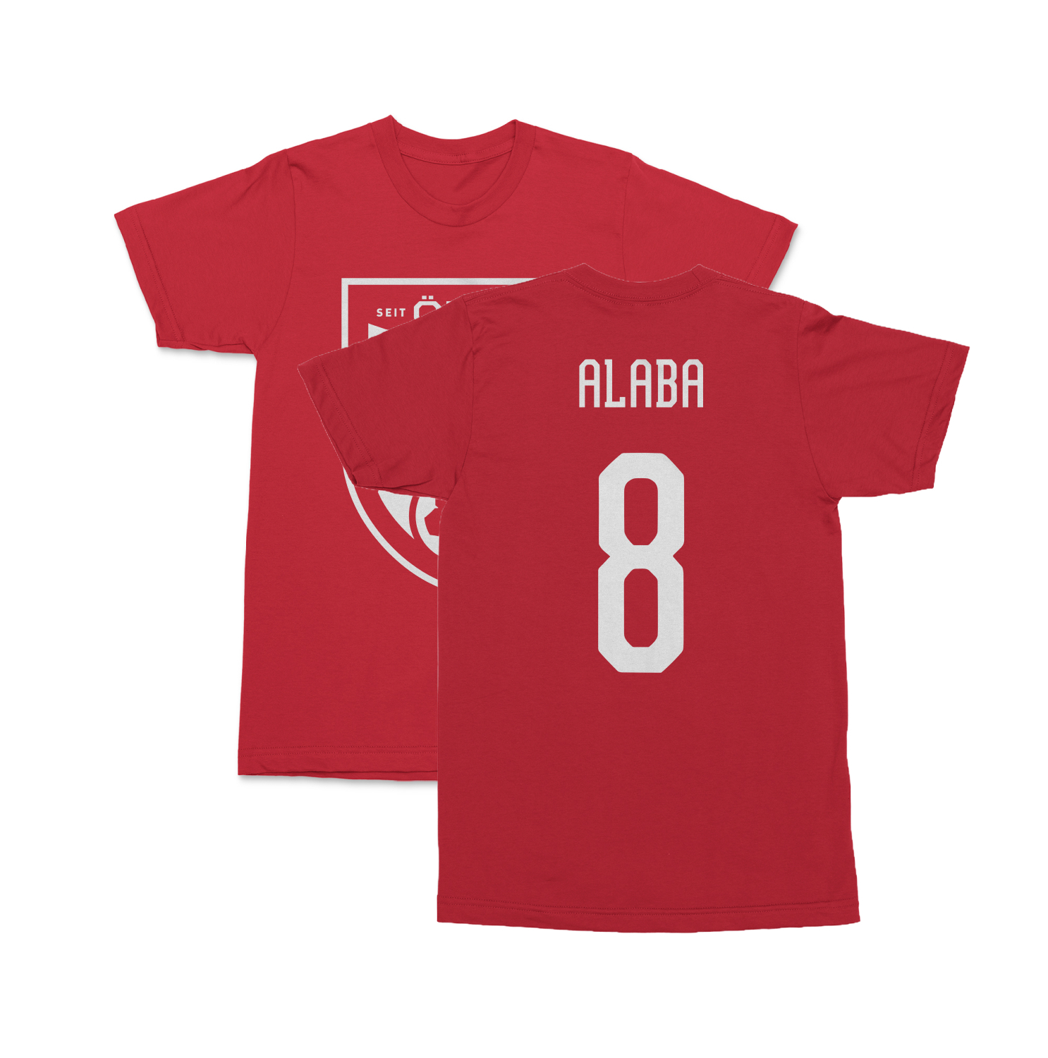 Austria 8 Alaba 2-Sided Jersey-Style Soccer Unisex T-Shirt