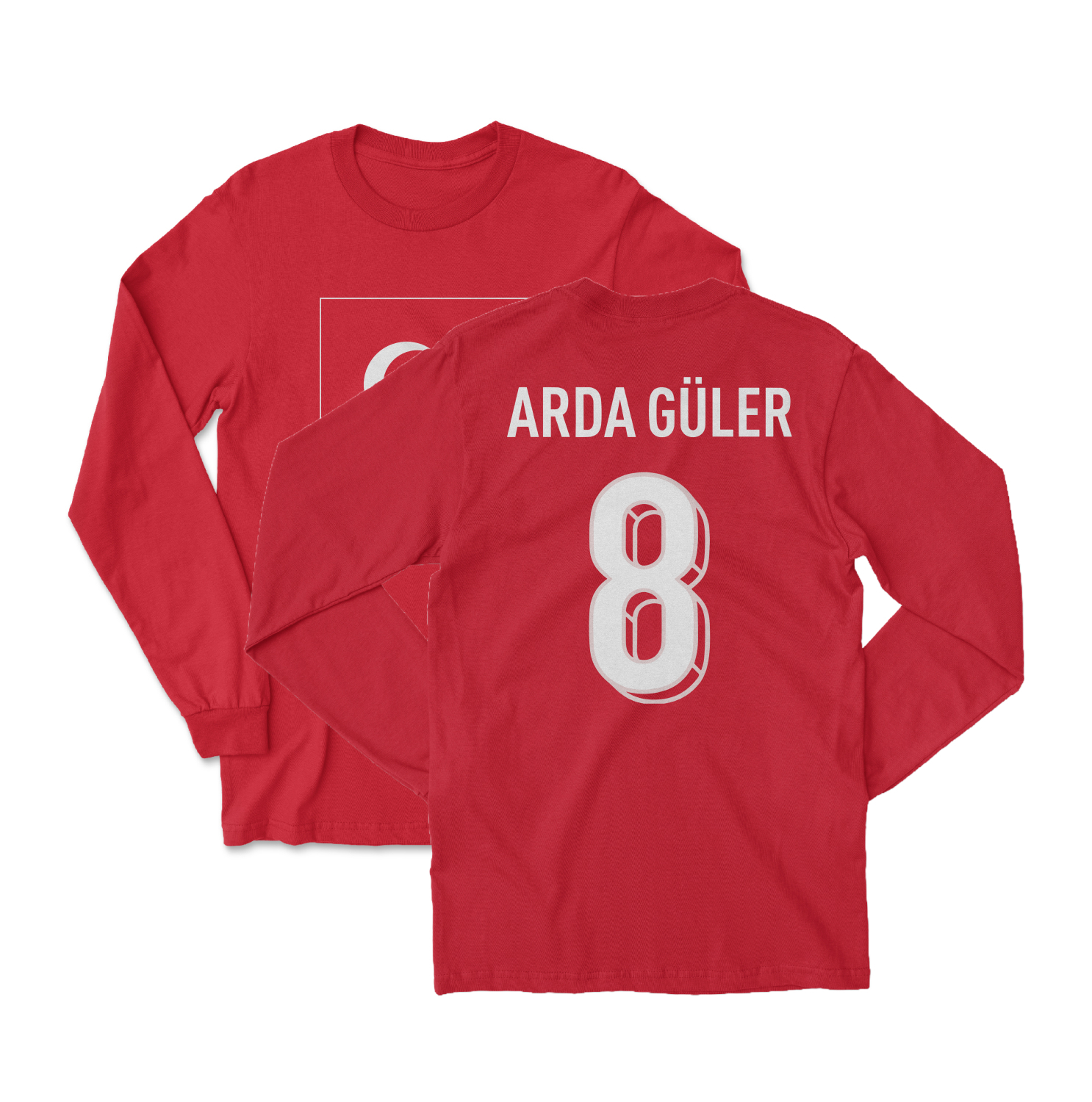 Turkiye 2026 Arda Guler 8 Tribute Two-Sided Long Sleeve T-Shirt