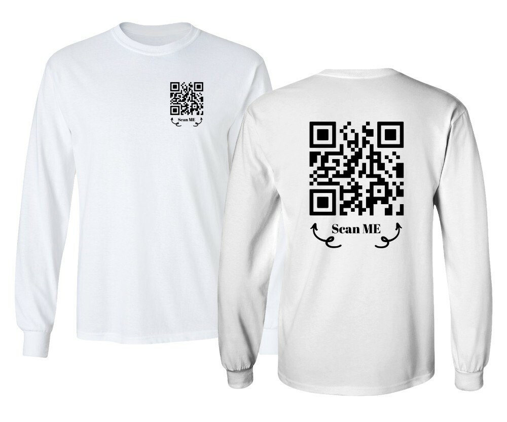 Funny FU QR Code Scan Me QR Code Joke Funny Humor Long Sleeve Tshirt