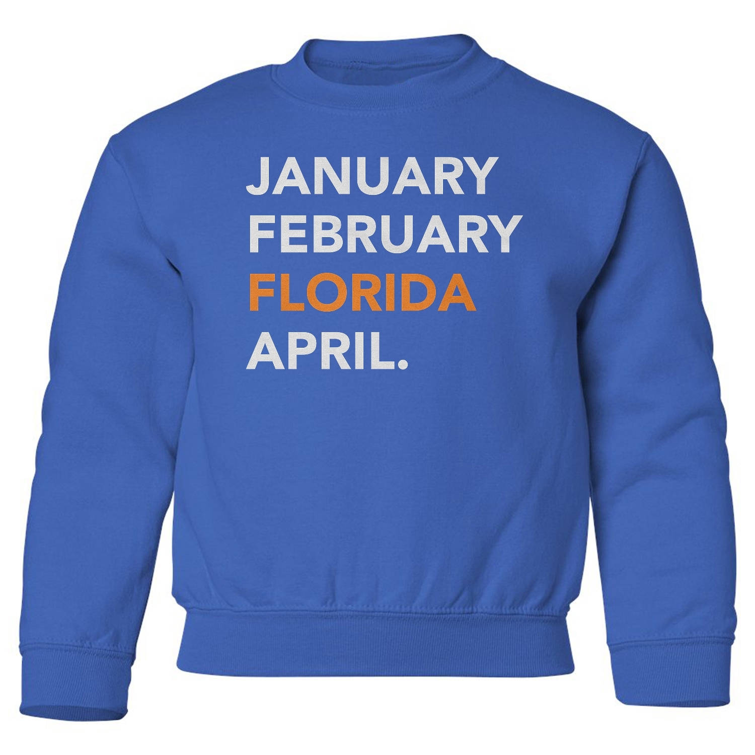 January February Florida April Madness Basketball Youth Crewneck Sweatshirt - Picture 2 of 2
