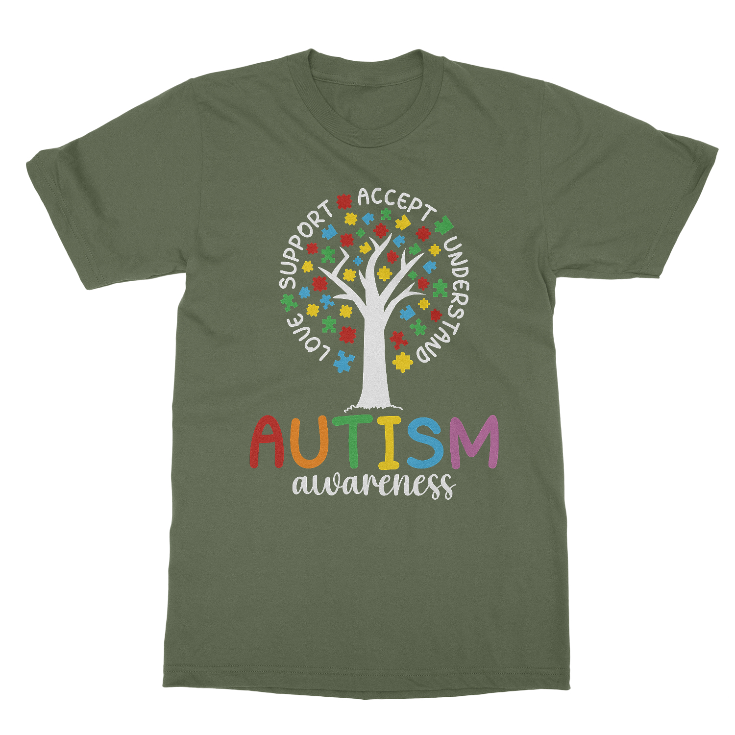 Love Support Accept Tree – Autism Awareness Support Unisex T-Shirt