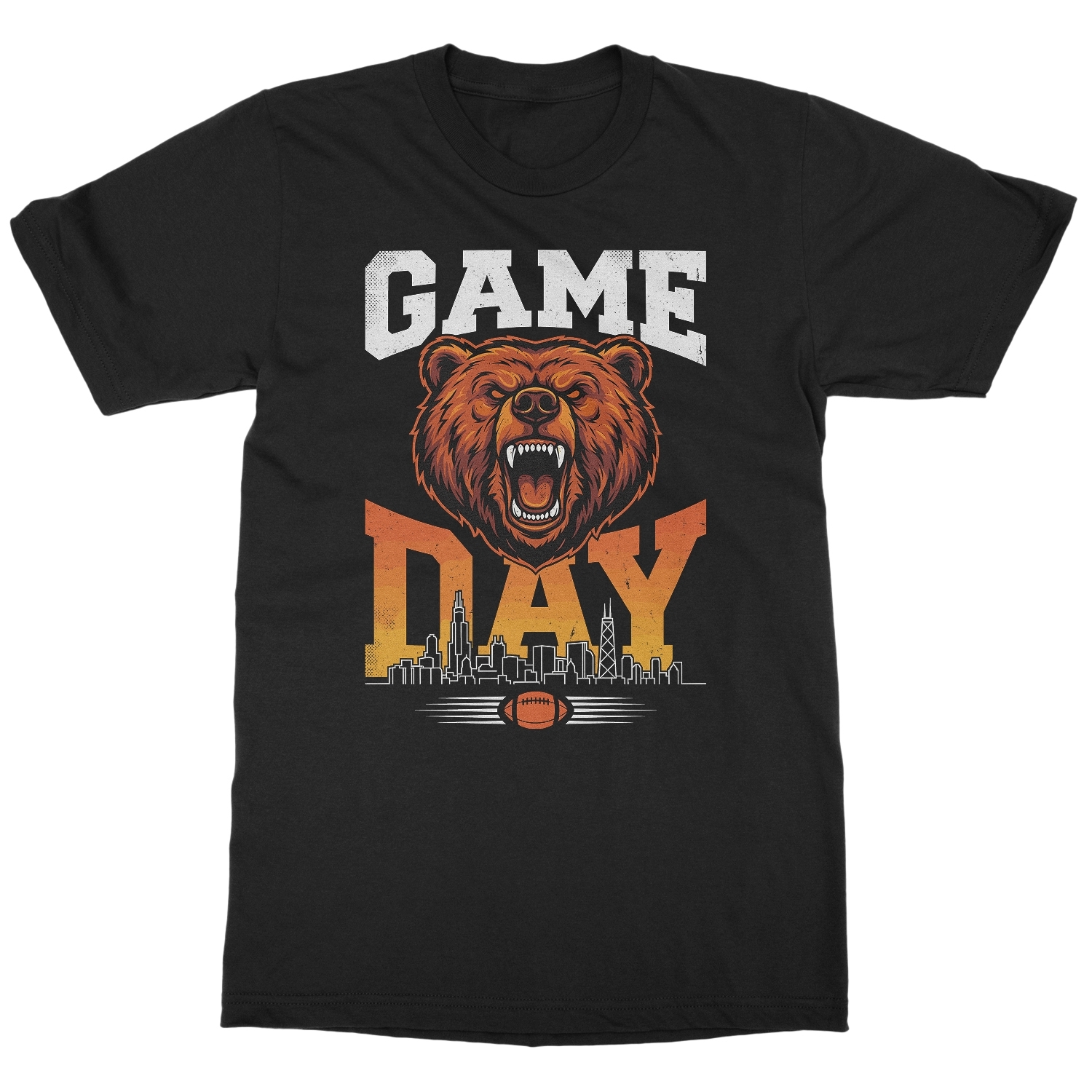 Bear Inspired Game Day – Chicago Cityscape Tribute Unisex T-Shirt